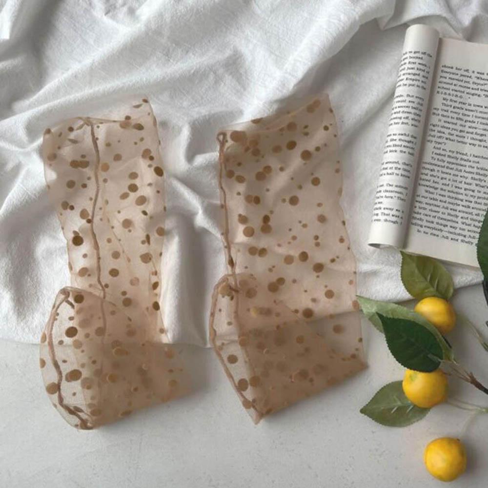 Sweet Transparent Women Mesh Chiffon Tulle Socks Dress Hosiery Nylon Dot Socks