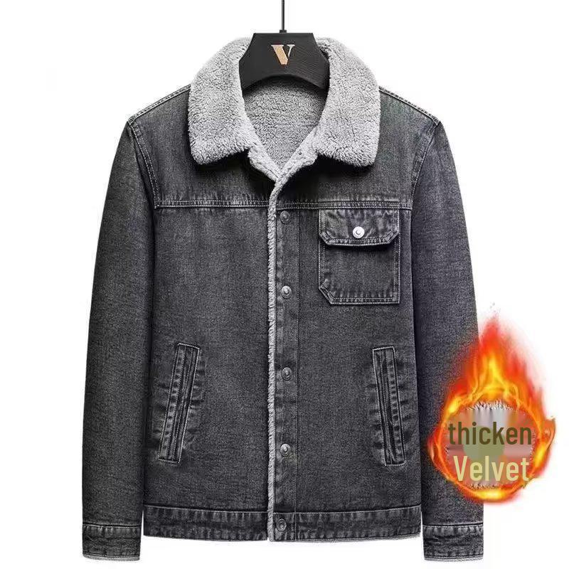 Мужская зимняя куртка пилота с бархатной подкладкой - толстое рабочее пальто из овчины, большой размер