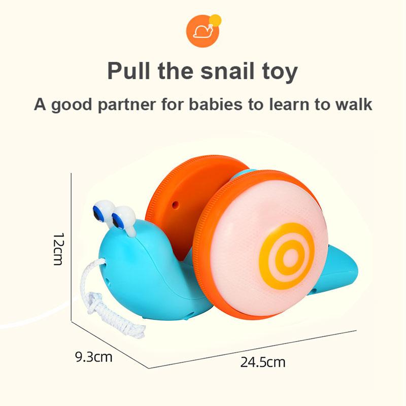Игрушка для ползания улитки с вытяжной линией для детей ясельного возраста, мультяшные животные, детские игрушки для прогулок с легкой музыкой, игрушки для ползания улитки