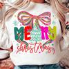 Merry Christmas Bow DIY Iron Heat Transfer Printing Stickers T-shirt Sports Shirt Bag Pillowcase Clothing Christmas Decoration