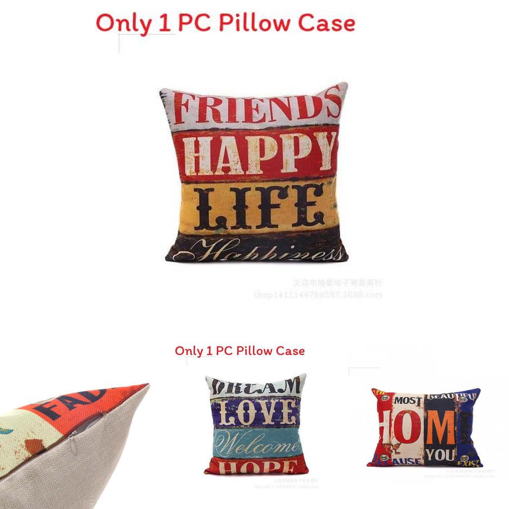 Премиальная наволочка квадратная хлопковая с принтом ретро-букв меланж для вневременной элегантности