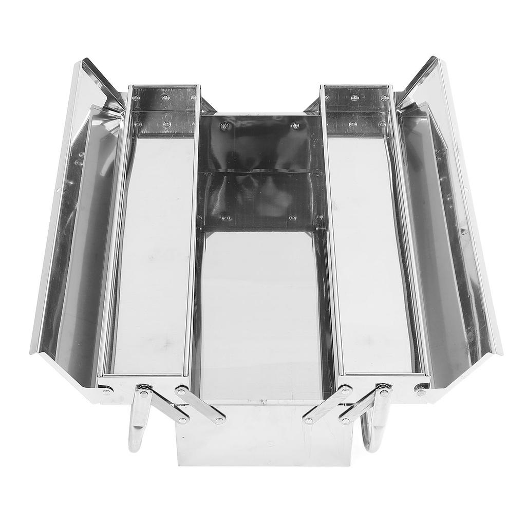 Ящик для инструментов Cantilever, 2 уровня, 3 лотка, нержавеющая сталь, портативный, расширяемый, ящик для хранения инструментов для дома и автомобиля