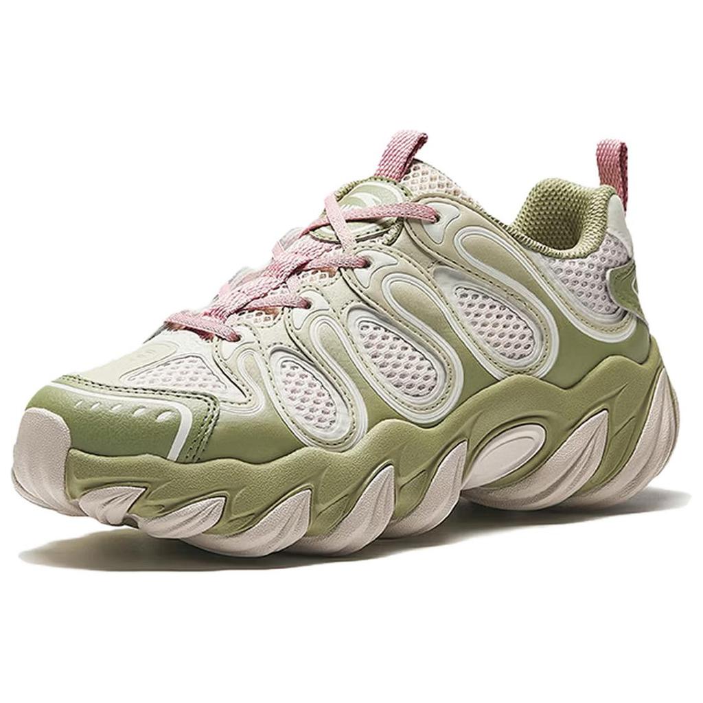 Women's Sneakers ANTA Agave Chunky Sneakers Women's Low-top Mud Gray/Freesia Green/Pure Porcelain White