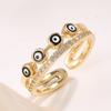 Винтажное роскошное двухслойное кольцо в форме демонического глаза со стразами в форме капли масла, кольцо на палец в открытом корейском стиле