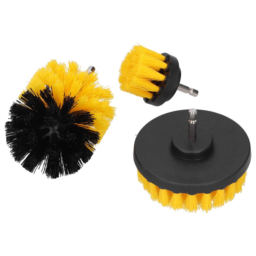Drill Brush Attachment Set Nylon Hair Power Scrubber Brush Floor Tile Cleaning Tool Yellow