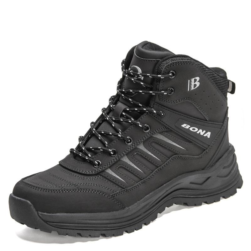 BONA Новые дизайнерские зимние ботинки для снега, мужские плюшевые кожаные супер теплые ботинки для походов на открытом воздухе