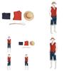 Костюм Луффи из фильма One Piece в реальной жизни для мужчин, косплей Короля Пиратов, Королевство Вано