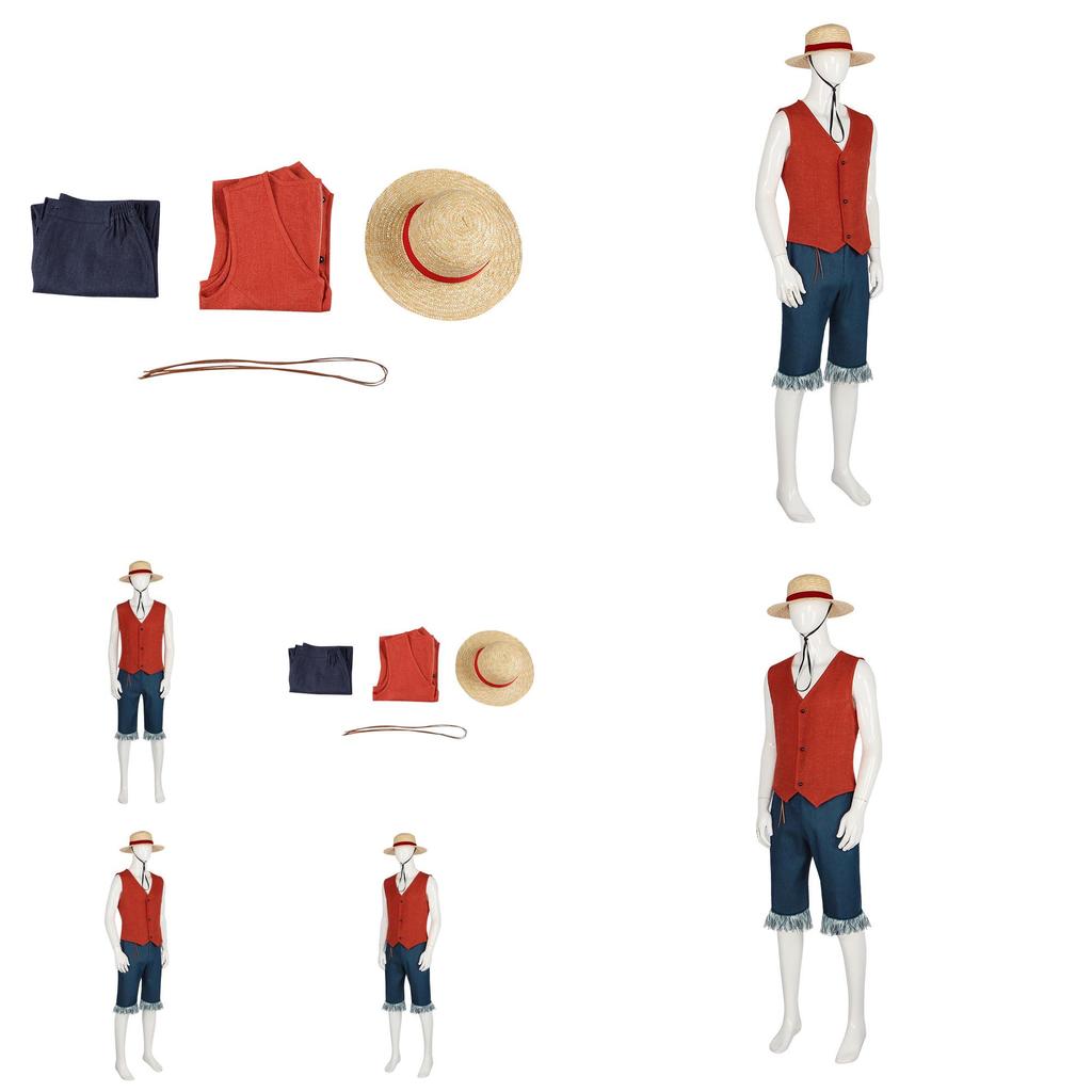 Костюм Луффи из фильма One Piece в реальной жизни для мужчин, косплей Короля Пиратов, Королевство Вано