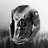 3D Printing O-Neck Long Sleeves Plus Size T-shirt Men's Clothing Retro Men's Long Sleeve T-shirt Skull Long T-shirt Men's Street