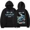 2023Initial D Unisexga Hachiroku Shift Drift Unisex Hoodie Anime Takumi Fujiwara Tofu Shop Delivery AE86 Hooded Sweatshirt Streetwear