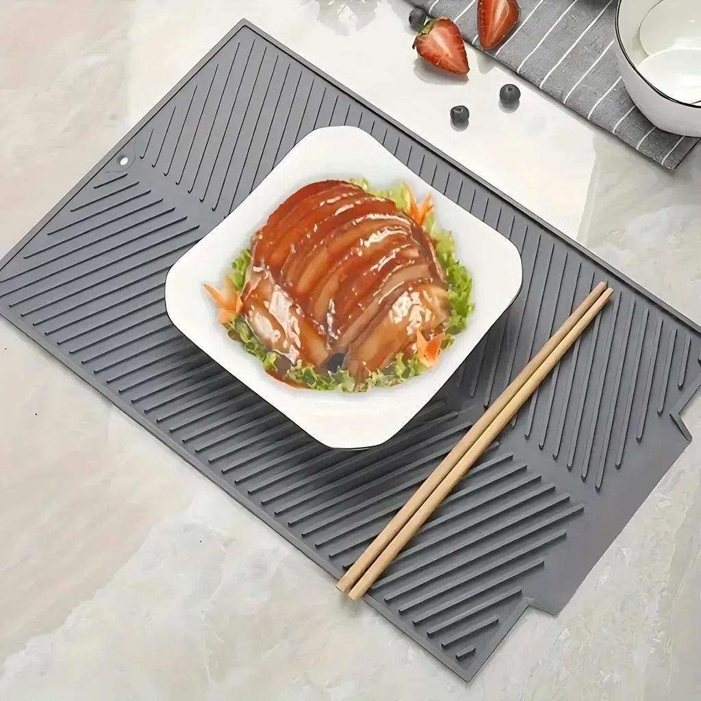 1шт силиконовый коврик для сушки кастрюль, коврик для сушки посуды, кухонная посуда, нескользящие коврики, подставки под стаканы, защищающие от ожогов, кухонные принадлежности