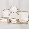Gold Edge Luxury Embossed Fine Design Tableware Set Ceramic Plates, Fish Plates, Bowls, Western Food Plates, Steak Plates