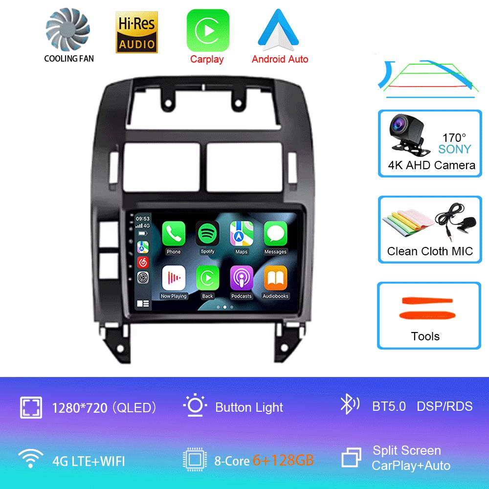 Для Volkswagen VW Polo MK4 6Q 9N 9N3 2004-2009 Автомобильный радиоприемник Android 14 Авто Мультимедиа Видеоплеер GPS Carplay QLED Экран Стерео