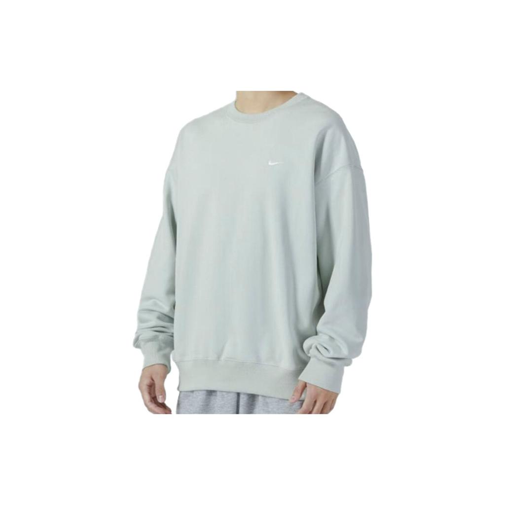 Nike Solo Swoosh Plain Logo Свободный крой свитшот с круглым вырезом Мужской свитшот Серый DX0812-034