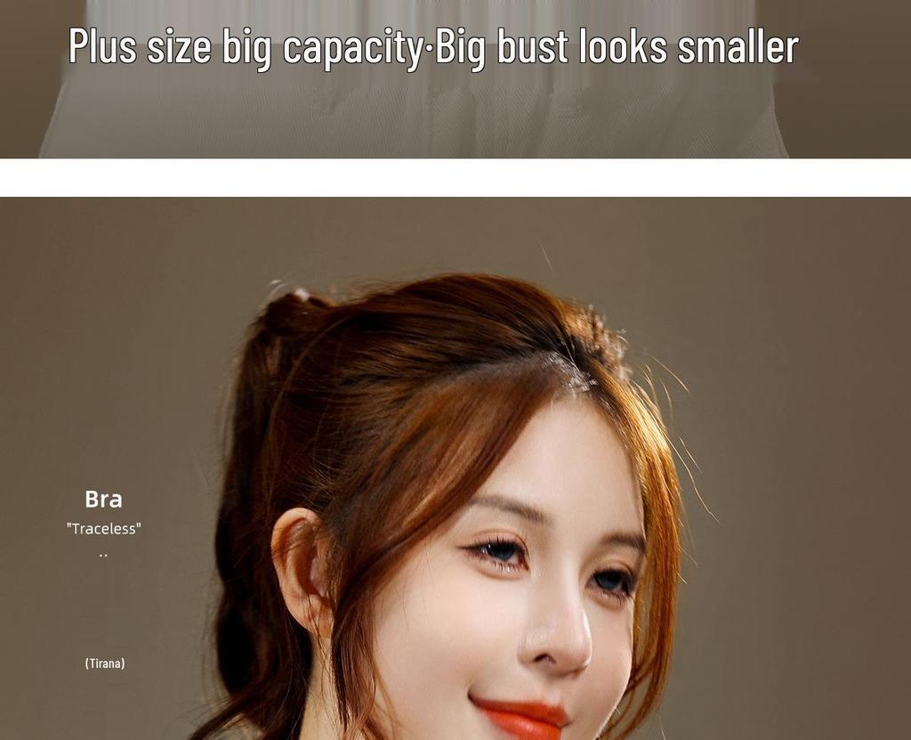 Plus Size Full Coverage Invisible Bra: Lifts, Supports, Anti-Sagging, Thin Cup, Seamless Fit for Large Busts