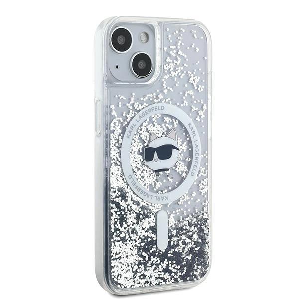 Etui Karl Lagerfeld Liquid Glitter Choupette Head Magsafe Na Iphone 15 / 14 / 13 - Przezroczyste