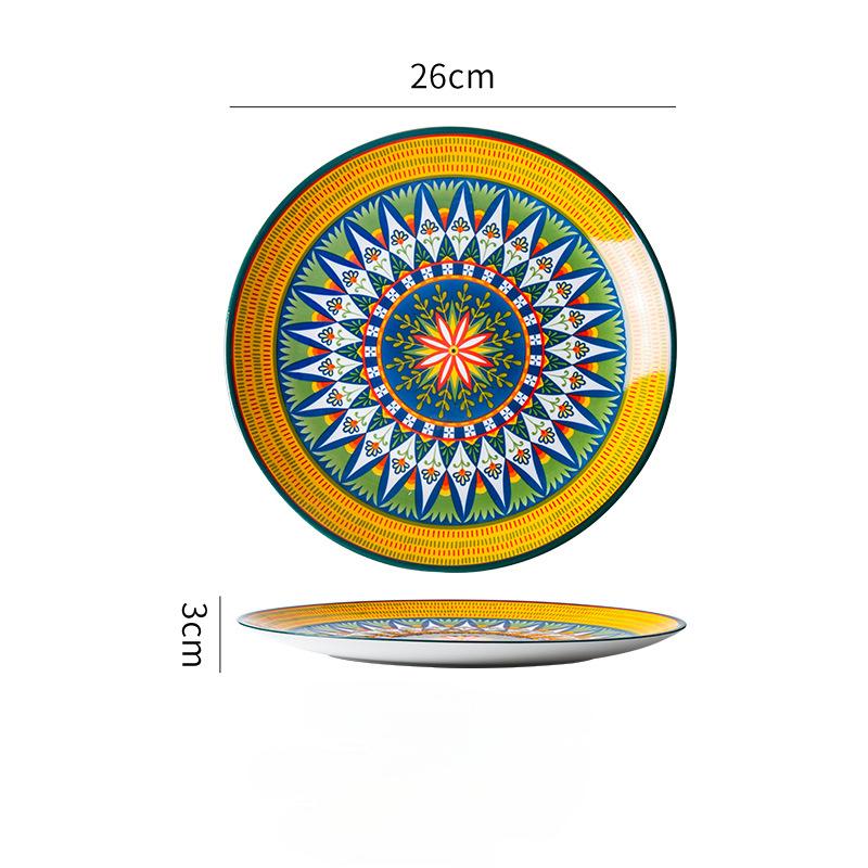 26 см Керамическая тарелка Большая тарелка Высококлассное ощущение Бытовая фарфоровая тарелка Западная тарелка Тарелка для стейка Мелкая тарелка Плоская тарелка