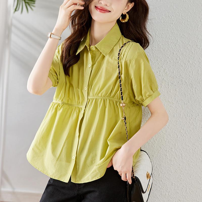 Pink Asymmetric Short Sleeve Women Summer Top Breathable Fabric Niche Design