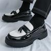 Fashion New  Designer Men's Lightweight Black White Mix Tassels Loafter Height Increasing Casual Shoes  Walking Sneakers Zapatos Hombre