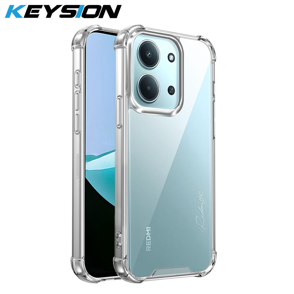 KEYSION Противоударный прозрачный чехол с защитой углов для Redmi 15C 171мм Мягкий ТПУ+ПК Прозрачная задняя крышка для телефона Xiaomi POCO C85