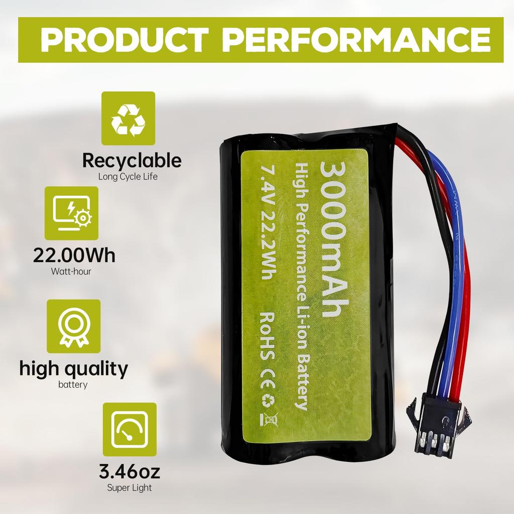 2 шт. 7,4 В 3000 мАч 15C 2S литий-ионный аккумулятор с разъемом SM-3P и USB-кабелем для зарядки для DE43, DE60, 9500E, Huina 1575 инженерный автомобиль с дистанционным управлением, и