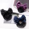 Lady Nurse Bowknot Ribbon Stripe Women Barrette Net Bun Crochet Net Bun Hair Cover Net Bun Snood