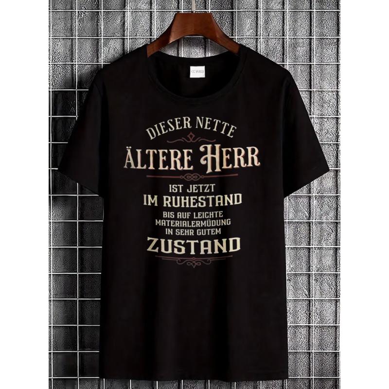 Black T-Shirt Featuring German Text Design for a Retirement Party