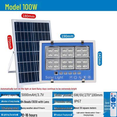 JUN YONG LIGHTING Мощный водонепроницаемый светодиодный прожектор на солнечных батареях