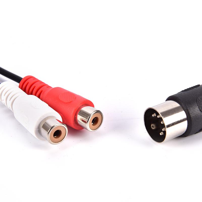 5-Pin Din Male To 2Rca Lotus Female Old-ed Audio Equipment Adapter Cable