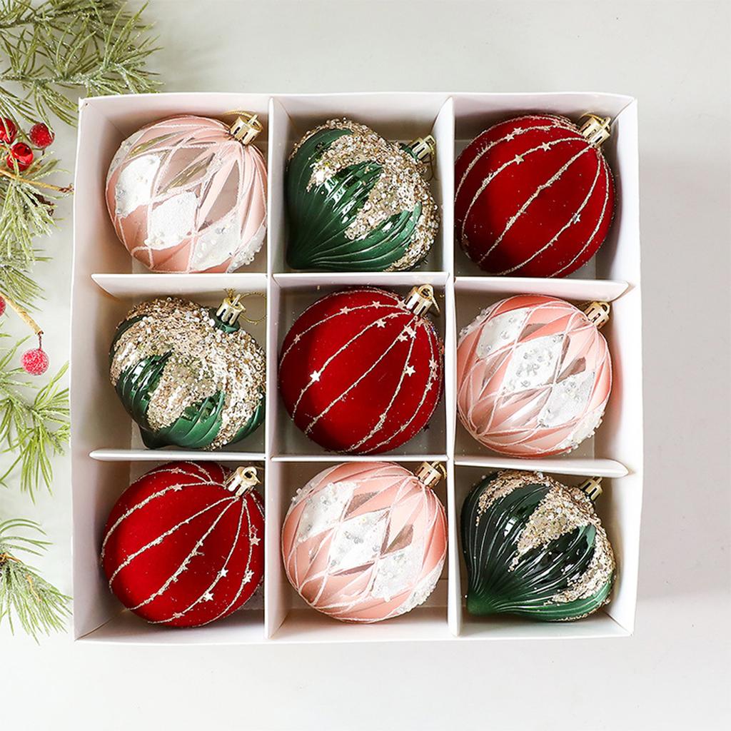 Christmas Balls, 9-pack, 8cm Colored Christmas Balls, Gift Tree Decorations, Suitable For Christmas Tree And Holiday Ornaments