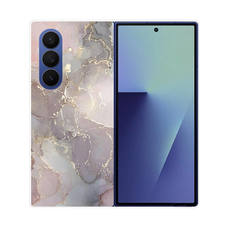 Чехол для Samsung Galaxy Z Fold 7 Мраморный Жесткий ПК Задняя Крышка Для Samsung Galaxy Z Fold7 ZFOLD7 Полностью Защитный Корпус Телефона