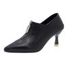 Women's Shoes 7CM High Heel Women Boots Autumn New Pointed Female Stiletto Black Ladies Fashion Boots Leather Shoes