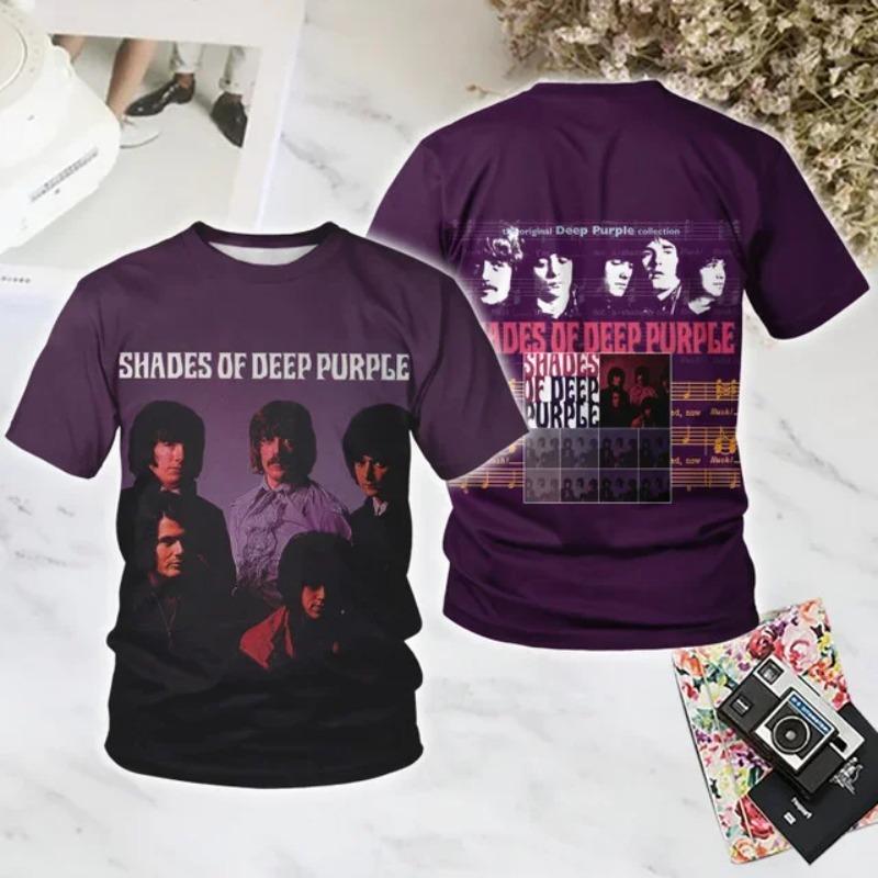 "Deep Purple" Band Style Summer 3D Printed Large-sized Men's T-shirt Is Loose and Comfortable Suitable for Daily Wear