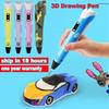 3D-ручка для рисования 40 цветов DIY 3D-живопись Детские игрушки Веселая Камуфляжная с ЖК-экраном Совместимая с PLA-филаментом Игрушки Подарок