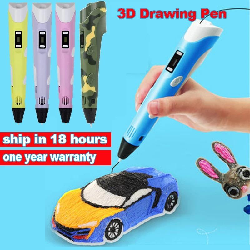 3D-ручка для рисования 40 цветов DIY 3D-живопись Детские игрушки Веселая Камуфляжная с ЖК-экраном Совместимая с PLA-филаментом Игрушки Подарок