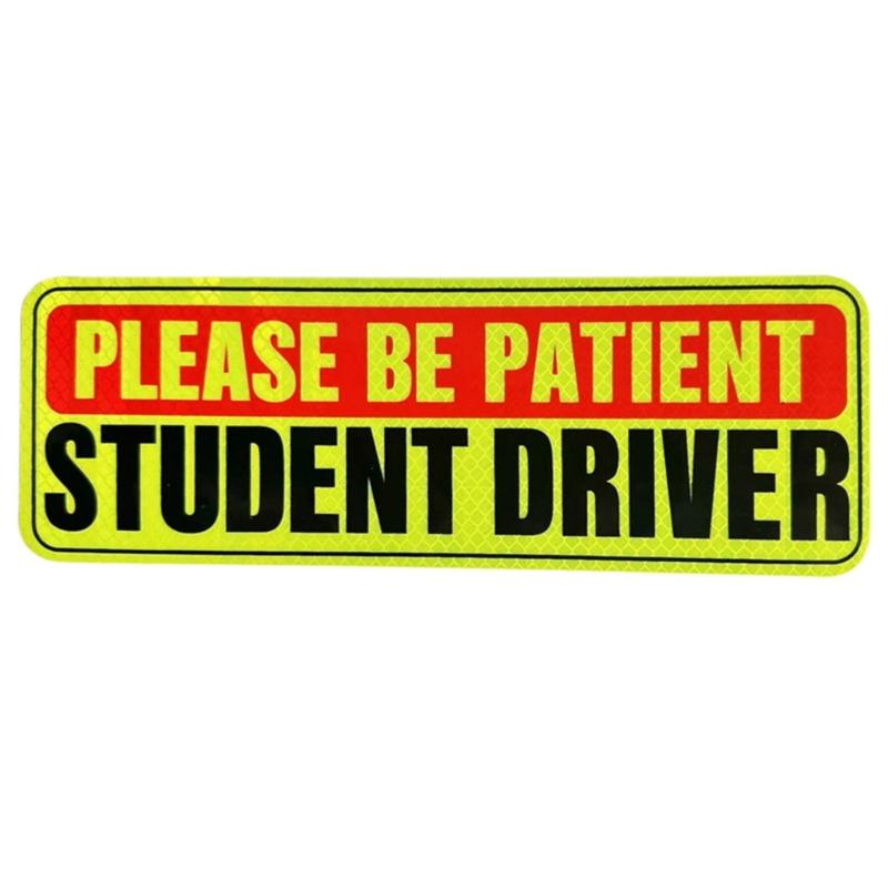 Driver Magnet Driver Bumper Magnetic Reflective Sticker for Car Please Be Patient Student Driver Magnet Reusable Signs