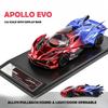Симуляция 1/32 Модель спортивного автомобиля Apollo EVO Литой под давлением Детская игрушечная машина Звук и свет Оттягивание назад Сплав Миниатюрный Voiture