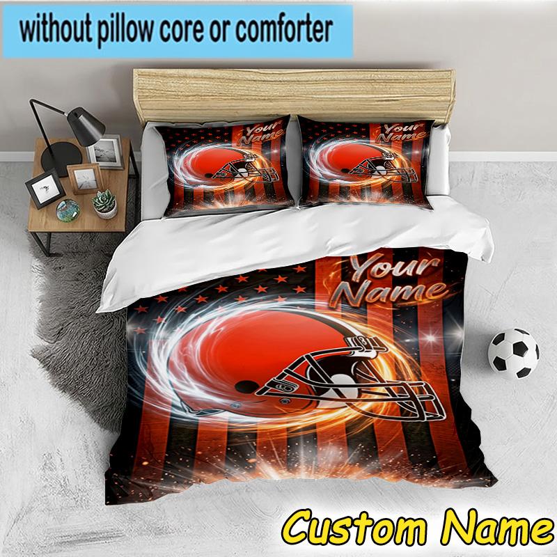 3pcs Custom Name Cincinnati Browns Legacy Bedding Set Includes 1 Duvet Cover & 2 Pillowcases for All Seasons Dormitory Home Decor Christmas gifts
