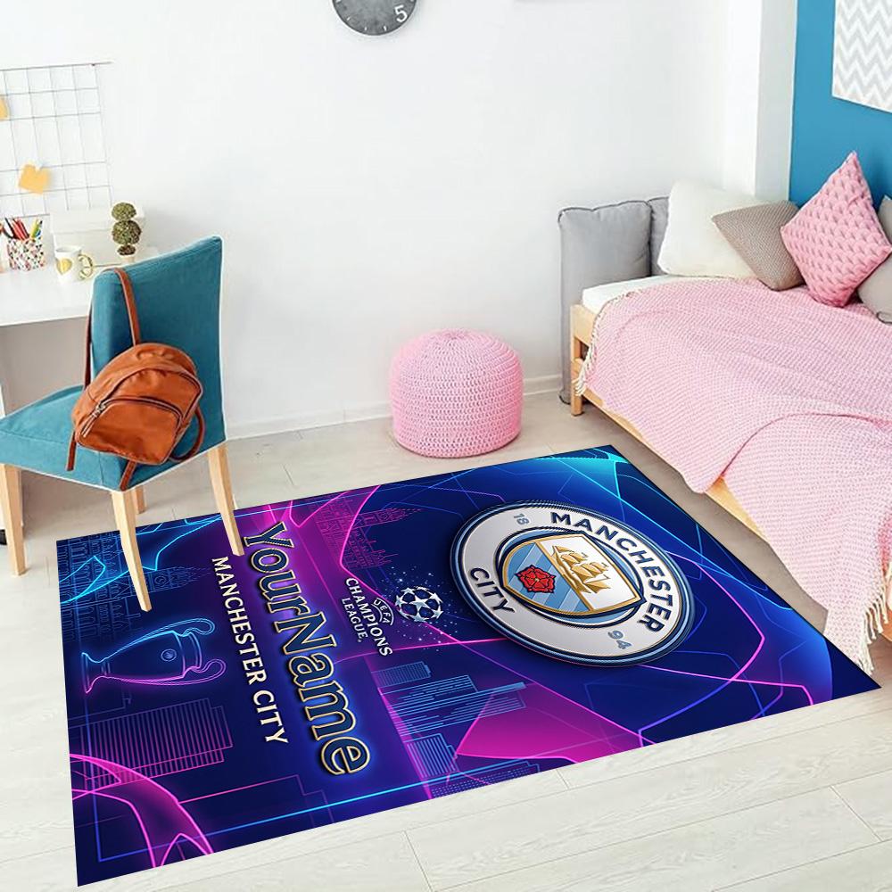 Manchester City (19) Customize your name rug, office chair cushion, home bedroom living room gift.