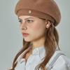 VA Curved Oval Metal Wool Beret Camel