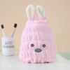 Hair Dry Hat Cartoon Super Soft Bunny Ears Coral Fleece Microfiber Kids Rabbit Shape Hair Wipe Towel Wrap Daily Use