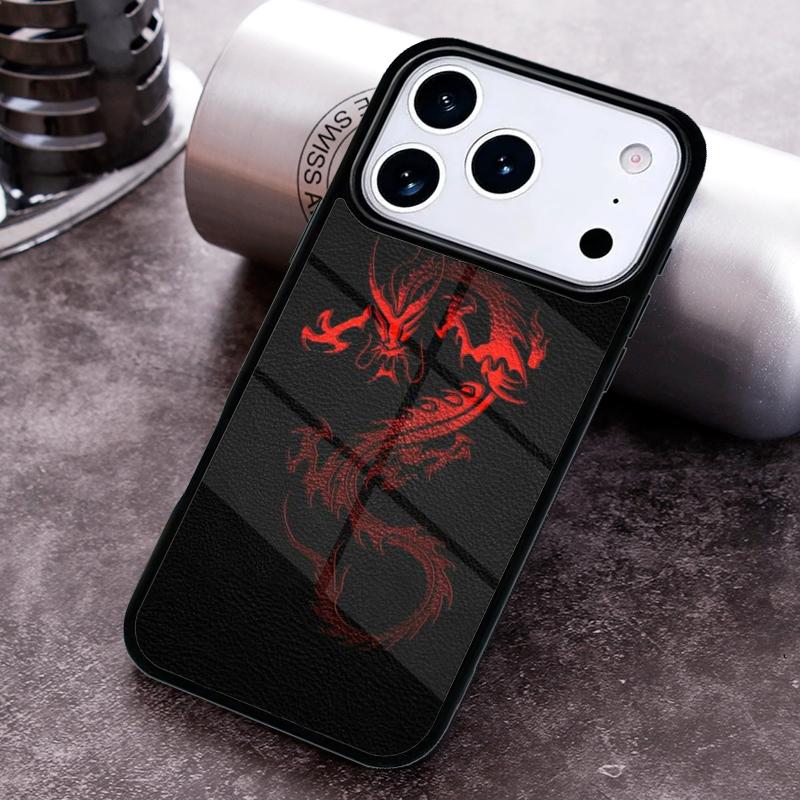 Мягкий чехол для телефона Красный Дракон для iPhone 17 16 15 Pro Max Air 14 13 12 11 Plus Ударопрочный чехол Capa