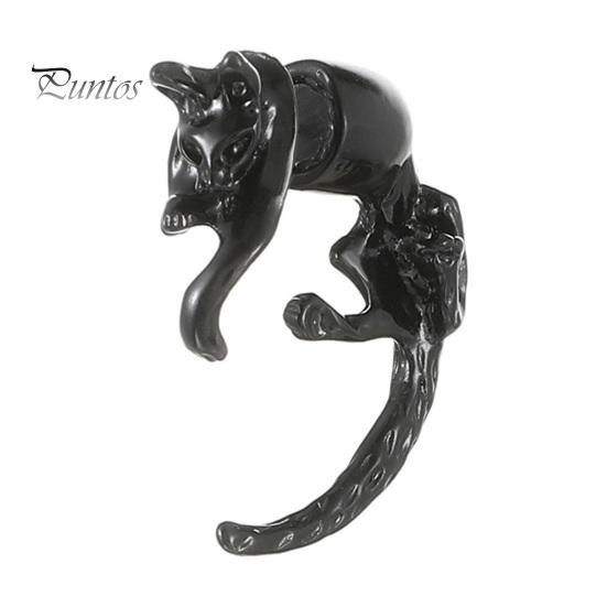 1 пара серег-гвоздиков в готическом темном стиле с имитацией динозавра и кошки, креативные серьги-гвоздики в стиле хип-хоп и рок, модные аксессуары