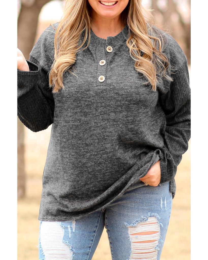 Azura Exchange Классический черный топ-хенли в рубчик