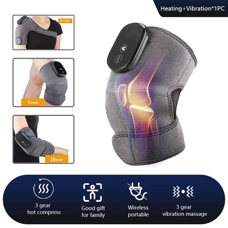 Электрический нагрев, вибрационный массаж, массажер для колен и плеч, физиотерапия суставов, облегчение боли в локте, теплый наколенник, инструмент для релаксации