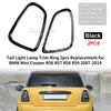 2Pcs Gloss Black Rear Car Headlight Eyelid Frame Kit Grille Trim Taillight Frame Cover For Mini Cooper S R55 R56 R57 2007-2015