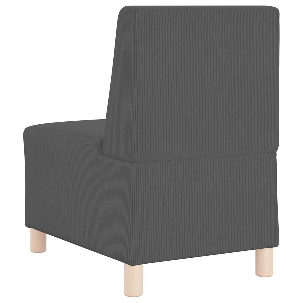 Armless Sofa Chair Dark Grey 55 cm Cord Fabric