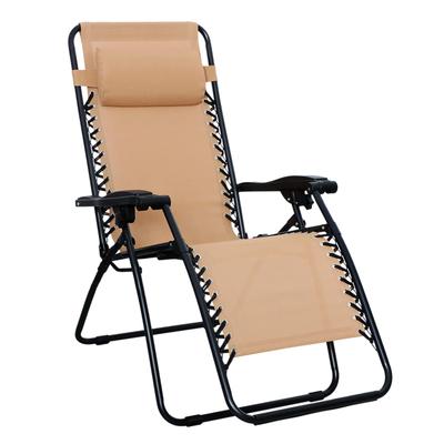 Складное кресло Zero Gravity для кемпинга и 65 см Ш x Г x Бежевое На улице, 90-165 см 75-110 см В,
