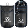 Leather Car Key Case Signal Blocker Bag Shielding Pocket For Mercedes Benz W212 W213 W205 W177 W247 W176 CLS MR8