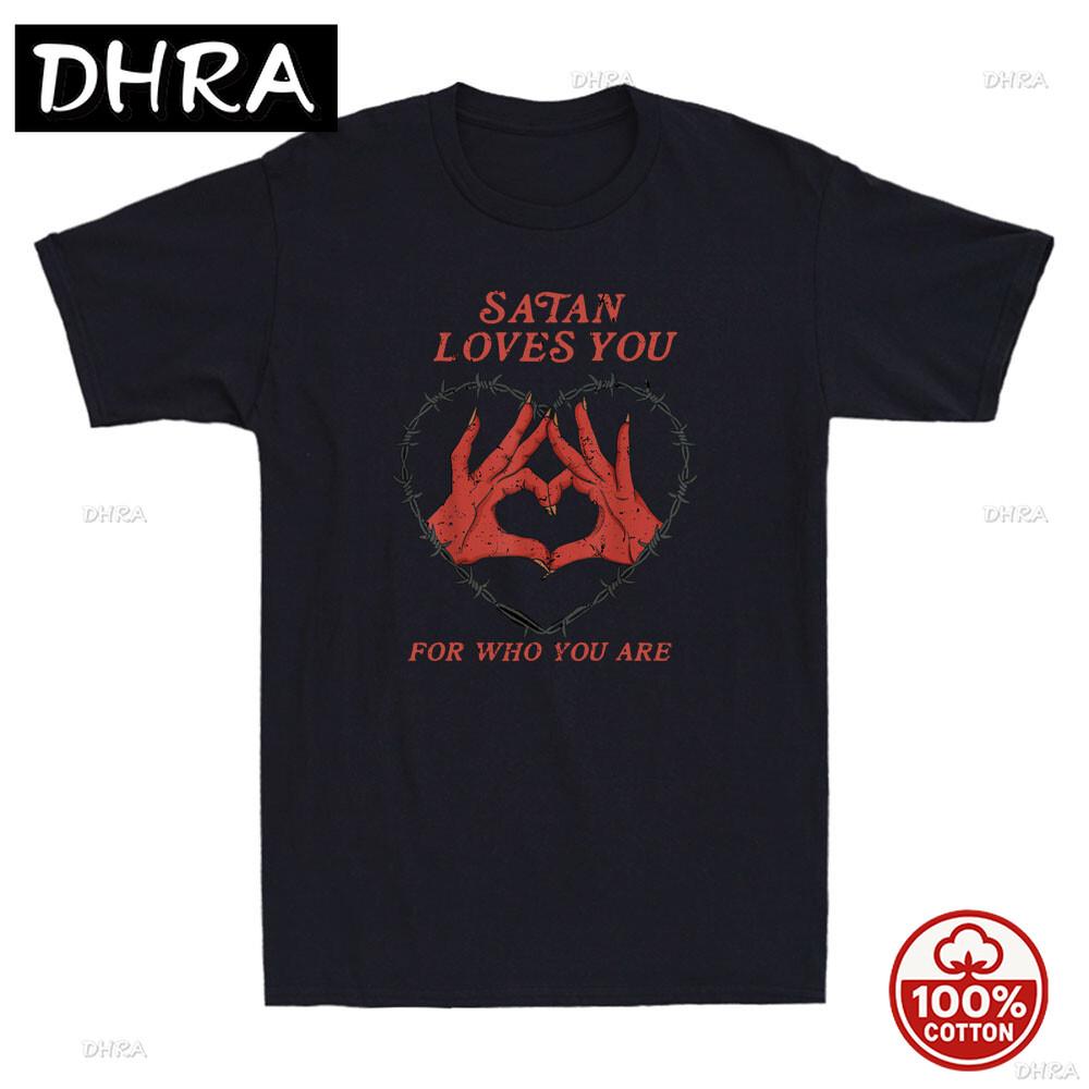 Summer Satan Loves You For Who You Are Funny Gift Vintage Unisex Unisexs Graphic Cotton Tshirt Harajuku Casual Clothes Tops Tee